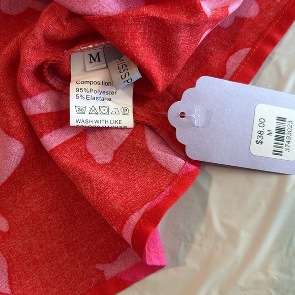 Red and Pink Floral Dress - Picture 4 of 4